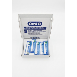 OralB CrossAction Electric Toothbrush Replacement Brush Heads, Black, 4 Count + 1 Sensitive White