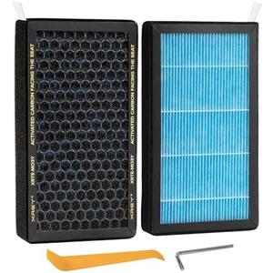 2-Pack Tesla Model 3/Y HEPA Cabin Air Filter Replacement (2016–2026), H13 True HEPA Activated Carbon Replacement for Model 3 Model Y, Odor-Free, Easy Install