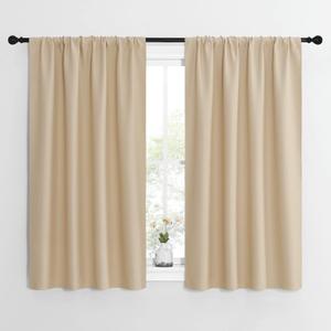 NICETOWN Blackout Room Darkening Curtains - Home Decoration Light & Noise Reducing Thermal Insulated Window Draperies with Rod Pocket Top (Biscotti Beige, Set of 2, 42 inches Wide x 54 inches Long) NICETOWN Blackout Room Darkening Curtains - Home Decoration Light & Noise Reducing Thermal Insulated Window Draperies with Rod Pocket Top (Biscotti Beige, Set of 2, 42 inches Wide x 54 inches Long)