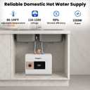 Ganggend 2.5 Gallon Electric Water Heater, 1500W 110V Mini Tank Under Sink Instant Hot Water Heater with Pressure Release Valve, Digital Display for Kitchen, RV, Laundry,Food Truck, Beige