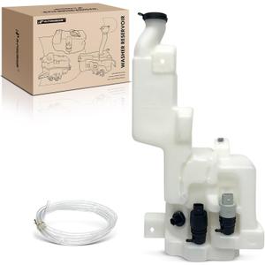 A-Premium Windshield Washer Reservoir Compatible with Select Chevrolet, GMC & Cadillac Models - Tahoe, Yukon XL, Suburban, Escalade, with (Washer Pump/Filler Neck/Cap/Hose/Bracket/Fluid Level Sensor)