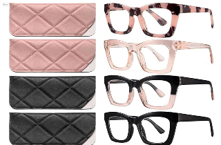 CCVOO Reading Glasses for Women, Stylish Eyeglasses, Blue Light Readers for Women, Computer Eye Glasses, Cheaters (A1 Mix), 3 Packs