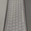 Wireless Keyboard and Mouse Combo  Full Size Slim Thin Wireless Keyboard Mouse with Numeric Keypad 2.4G Stable Connection Adjustable DPI (White & Silver)