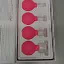 4 Size Facial Cupping Therapy Set Glass, Eye Face Vacuum Massage Anti Cellulite Cup - Silicone, for Beauty Body Cup Lymphatic Fascia Massager (Gift Box Packaging-Red)