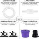 2 x GAGALIFE Sink Soap Dispenser Extension Tube Kit, 47" Food-Grade Silicon Tube with Upgraded Check Value for Under Sink Soap Dispenser, No More Top Refill