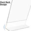 MaxGear Acrylic Sign Holder, Clear Sign Holders Plastic Display Stand 8.5 x 11 Inches Slant Back Countertop Display Picture Frames for Menus, Flyer, Use In Office, Store, 3 Pack