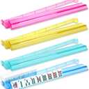 Mahjong Racks with Pushers, 4 Pcs Multi-Color Acrylic Mahjong Tile Racks with Pushers, 18.5 Inch American Mahjong Compatible, Non-Slip Smooth Push, Durable Lightweight Mahjong Accessories