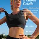 RUNNING GIRL Sports Bras for Women High Support,Seamless Ribbed Longline High Neck Sports Bra Racerback Padded Crop Top Yoga (X-Large)