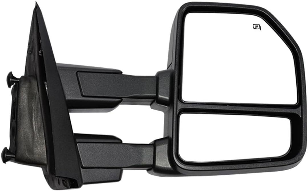 AERDM New towing mirror Black Housing fit for 2015 2016 2017 2018 2019 2020 Ford F150 Pickup Truck Right Passenger Side Towing Mirrors w/Power Heated Turn Signal, Auxiliary Lamp