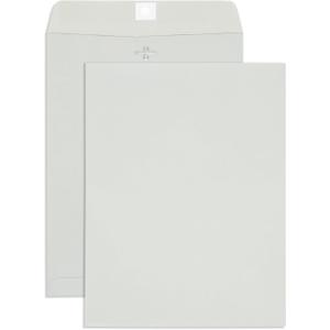 Blue Summit Clasp Envelopes, 10 x 13-Inch, Thick 28lb Gray Kraft Paper, Clasp with Gummed Seal, 100 Envelopes