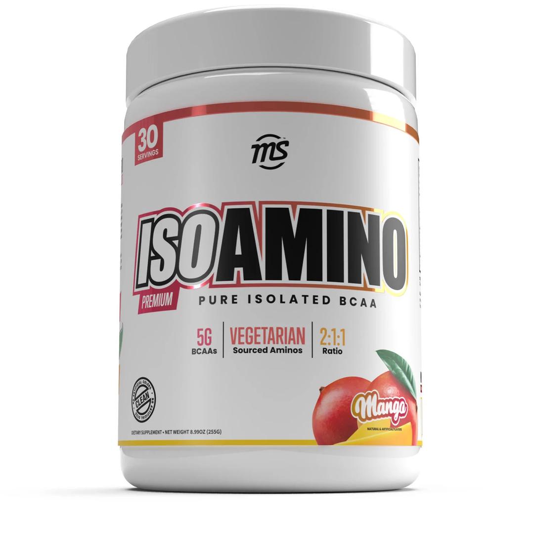 Man Sports ISOAmino Pure Isolated BCAAs Build Lean Muscle Branched Chain Amino Acids Powder Keto BCAA Accelerate Recovery 255 Grams, 30 Servings Mango, BB 03/2026