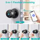 Smart Lock Fingerprint Door Lock, 5-in-1 Keyless Entry Door Handle with Keypad & Doorbell, Touch/Code/Card/Key/App Control for Home Office Airbnb