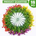 Rowfad 18 Pcs Artificial Daisy Flowers for Outdoors UV Resistant Fake Plastic Colorful Spring Flowers Faux Silk Plants for Outside Porch Easter Patio Home Decor (18, Red, Purple, Yellow, Rose Red)