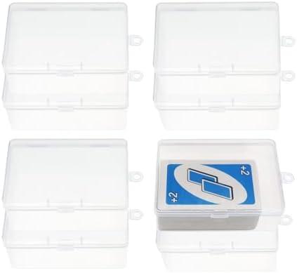 Plastic UNO Card Case Holder Designed for 112Pcs Classic Mattel UNO Card Game, High Capacity Playing Card Case Box Storage (NO Cards) (Set of 6)