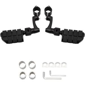 FOVPLUE Motorcycle Highway Footpegs,Highway Peg for Harley Touring Softail Dyna Sportster Honda Kawasaki Suzuki Yamaha Indian Victory w/ 25-35mm,1'',1.25'',1.3'' Engine Guards/Tubing,Gloss Black