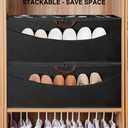 STO STO Shoe Organizer for Closet, Fits Up to 16 Pairs, XL Shoe Box Containers with Adjustable Dividers, Clear Cover Shoe Storage Bins, Stackable Space Saving Shoes Holder for Shoes and Boots, Beige