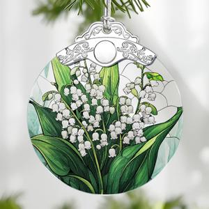 Lily of Valley Flower Stained Glass Ornament, Christmas Ornament  Christmas Tree Decor, Holiday Decoration, Stocking Stuffer, Festive Gift Idea, Gifts for Flower Lover, Nature Lover, and Mom