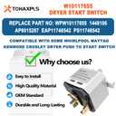 W10117655 Dryer Push to Start Switch, Compatible with Crosley Maytag Kenmore Whirlpool Dryer Start Switch, Replacement Part for Clothes Dryers