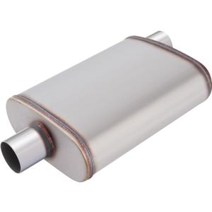 LCGP 2.25inch Muffler, Performance Chamber Exhaust Muffler, 2.25" Center In/Offset Out, 20" Overall Length Straight-Through Performance with Stainless Steel Muffler for Truck, Cars(2.25''Inlet/Outlet)