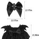 6 x Clothes for 17cm Doll - Plum/Black Tiered Dress with Bow Headpiece, Royal Style Doll Party Outfit, Cosplay Essential (Black Dress)