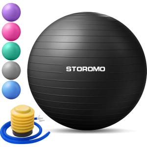 Anti-Burst Pregnancy Exercise Ball  High Weight Capacity Stability Ball for Yoga, Pilates & Labor Support, Eco-Friendly PVC Fitness Ball for Moms, Includes Pump (45cm-95cm) (45cm/17.7", Black)