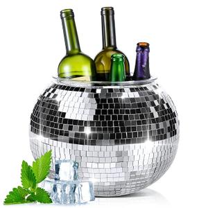 Hoolerry 11L Large Disco Ball Ice Bucket for New Years Eve Disco Party Champagne Bucket Mirror Ball Beer Bowl Retro New Year 70s 80s 90s Theme Party Accessories for Wine Beer Cooler Bachelorette Gift