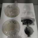 Black Wall Sconce Set of 2, Bathroom Vanity Light Fixture with Clear Glass and Honeycomb Metal Shade, Sconces Wall Lighting for Mirror Bedroom Hallway, AD-22001-1W2-BK