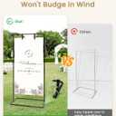Wedding Welcome Sign Stand, Welcome to our Wedding Sign Holder, Black Easel Stand for Sign Poster With Design Bundle & Ground Stakes & Leather Sign Hanging Straps, Linen Sign Stand for Wedding Decor