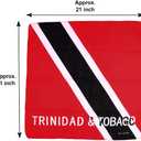 Beauty Town 3 Pcs Face Bandana Handkerchiefs 100% Cotton Print Multipurpose Head Wrap Scarf (Trinidad & Tobago - Red)