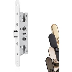 2 Point Bolt Mortise Lock Used for Pella Storm Door Handle Set (Only Lock Body), Storm Door Lock Replacement Part Fits Pella, Screw Hole Center Spacing: 7-1/4 ", 2 Bolts Spacing:2-1/2 ".(White)