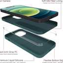 MXX for iPhone 12 pro Max Case, Soft Silicone Case with Scratch Resistant - Full Camera Protection Anti-Scratch Microfiber Lining Full-Body Protective 12 pro Max Phone Case 6.7"- Midnight Green
