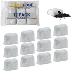 GOLDTONE 12 Pack Water Filters For CUISINART Coffee Maker Charcoal Water Filters For CUISINART Coffee Machines Cartridges Replace CUISINART DCC-RWF (Charcoal Water Filters (12))