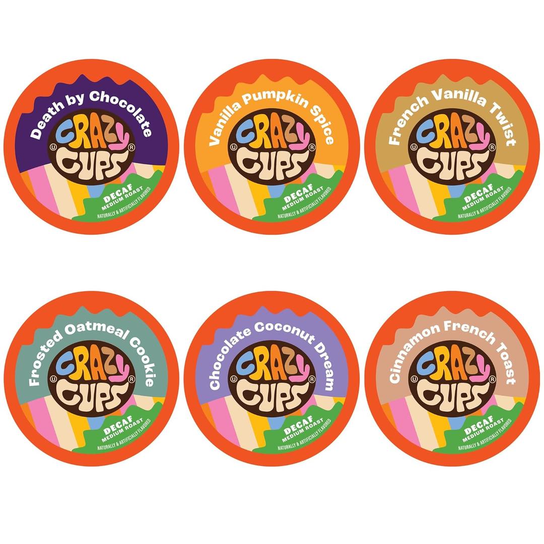 Crazy Cups Decaf Flavored Coffee Variety Pack 24 Count for Keurig Brewers