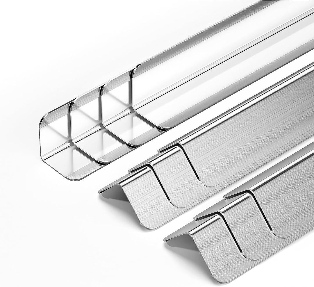 10pcs Wall Corner Guards 1.5x1.5x48 Inches 304 Stainless Steel Heavy Duty Rounded Corner Protector, Smooth Folded Edge Design for Wall Protection Silver
