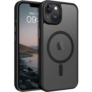 Magnetic for iPhone 13 Case [Compatible with Magsafe] Translucent Matte Phone Case iPhone 13 Slim Thin Shockproof Women Men Protective Cases Cover, Black