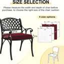 downluxe Waterproof Outdoor Chair Cushions for Patio Furniture, 22" x 22" x 3" Patio Chair Cushion with Adjustable Ties & Portable Handle, Square Outdoor Cushion with Removable Cover, Burgundy, 2 Pack