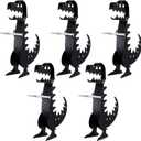 5 Pcs Funny Dinosaur Hot Dog Holder BBQ Sausage Roaster Reusable Stainless Steel Hot Dog Grill Holder Sausage Barbecue Rack for Grilling Camping Christmas Party Gifts Outdoor Kitchen