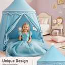 Play Tent, Large Playhouse Kids Castle Play Tents with Carry Bag, Indoor Outdoor Game Tent, Portable Children Yurt Tents, Birthday Gift for Boys & Girls, 47''x45'', Blue