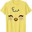 Funny Easter Chick Face Costume Halloween Boys Kids Toddler T-Shirt (Small, Lemon Yellow)