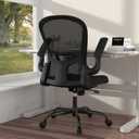 Ergonomic Office Chair, Comfort Swivel Home Office Task Chair, Breathable Mesh Desk Chair, Lumbar Support Computer Chair with Flip-up Arms and Adjustable Height (Black)