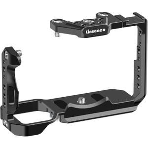 Camera Cage for Sony FX30/FX3, NATO Rail, ARRI 3/8" Positioning Holes, 1/4" Threads, Compatible with XLR Handle and DJI RS2/RS3