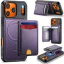 for iPhone 17 Pro Detachable Wallet Case with Card Holder, 2 in 1 RFID Blocking Credit Slots Kickstand Shockproof Phone Wallet for iPhone 17 Pro 6.3" Purple