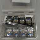 2 Pack Keyboard Fidget Keychain with Colorful LED Lights, 4-in-1 Stress Clicker Toy, Keyboard Button for Anxiety Relief,Decompression Toy for Adults ((Black+White) Transparent)