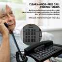 Home & Office Corded Phone with VIP Bypass Do Not Disturb, 3 Alarm Clocks, 16 Ringtones, 5-Level LCD Contrast, Blacklist & One-Touch Memory FSK/DTMF Compatible