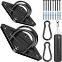 Heavy Duty Black Hammock Hooks Screws Bolts Included, Over 1700 lb Rust-Resistant Swing Hook Hardware, M10 Hanging Kit for Porch Yoga Seat Trapeze (Indoor/Outdoor)