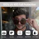 Santorini Unisex Sunglasses Wide Fit Metal Frame, Polycarbonate (PC) Lenses, UV400 & Blue Light Protection