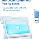 LifeBROS 11 Qt Insulated Portable Cooler Leak-Proof Ice Chest Lunch Box Hard Coolers with Extra Ice Pack for BBQ, Camping, Pincnic-Red