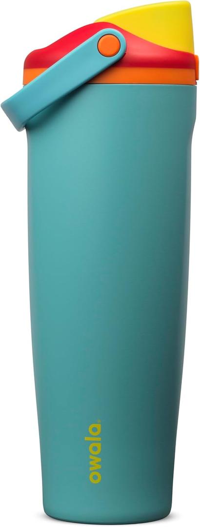 Owala FreeSip Sway Insulated Stainless Steel Water Bottle with Two-Way Spout, Built-In Straw and Bucket Handle, Made for Travel, School, and Sports, 40oz, BPA Free, Leak Proof, Summer Sweetness