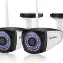 SV3C 2 Pack 5MP Outdoor Home Security Cameras, Dual Band 2.4G 5GHZ WiFi Camera, Onvif IP Cam with Human Motion Detect, RTSP Browser View, 2-Way Audio, SD Card Record, Metal Shell Waterproof, LAN Port
