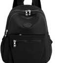 Mini Nylon Women Backpacks,11L Small Ladies backpacks Casual Lightweight Women Shopping Travel Daypack (Black)